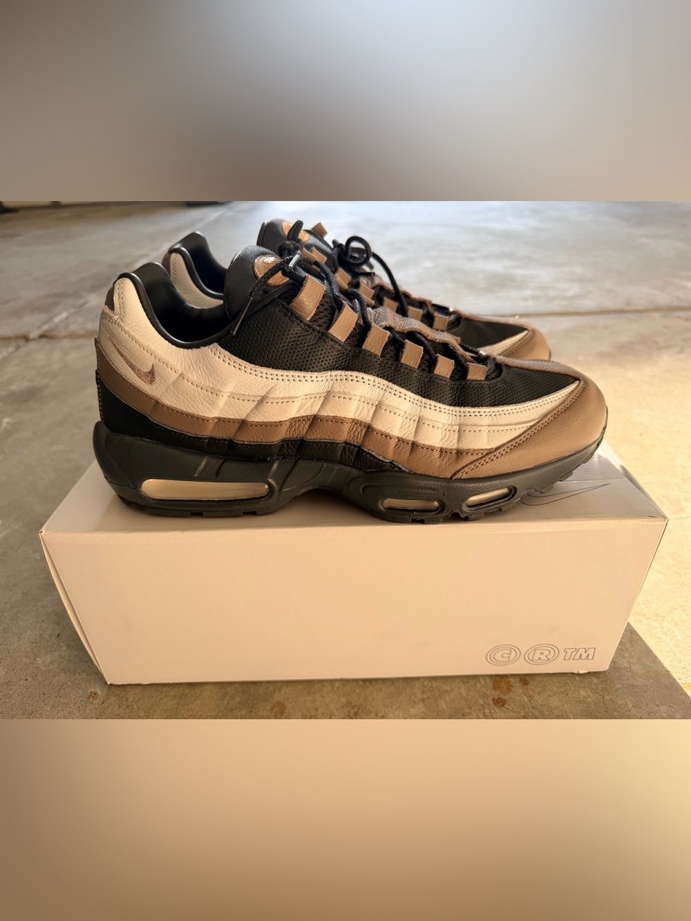 Nike Air Max 95 ID Men’s Sneakers - Black, White & Brown WORN 1x